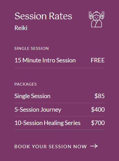 reiki prices